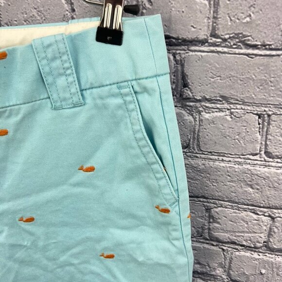 J Crew Critter Broken In Chino Pants Crop Length Whales Blue Size 2 - Picture 10 of 10